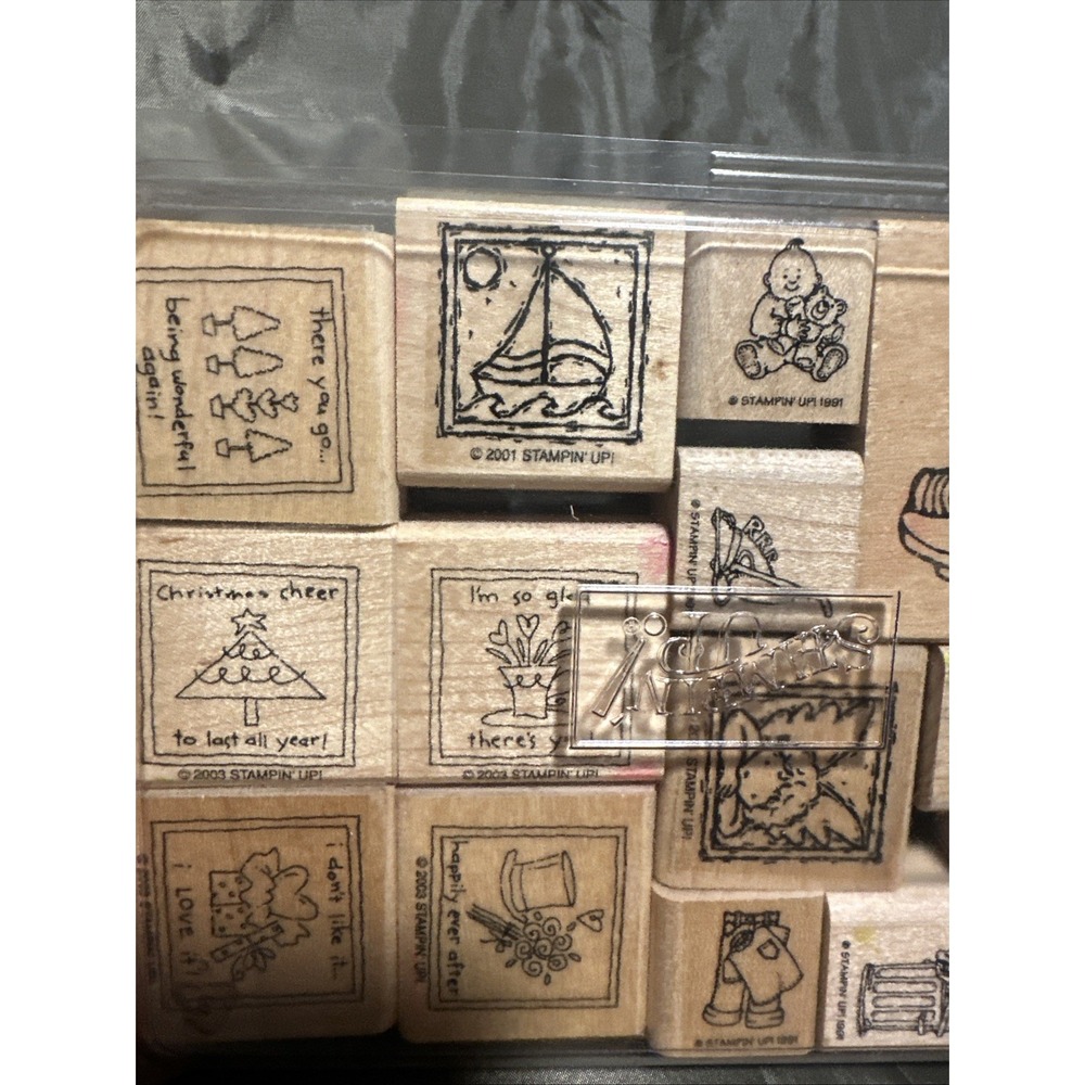 Stampin' Up! Stampin' Stamping Set Used Mixed Set 15 Stamps All Occasions Xmas - Picture 5 of 8